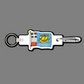 4mm Clip & Key Ring W/ Full Color Flag of Saint Pierre & Miquelon Key Tag